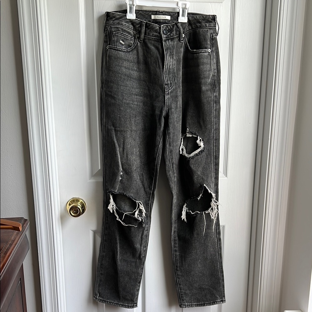 Pacsun Faded Black Distressed  Ripped Jeans Size 27